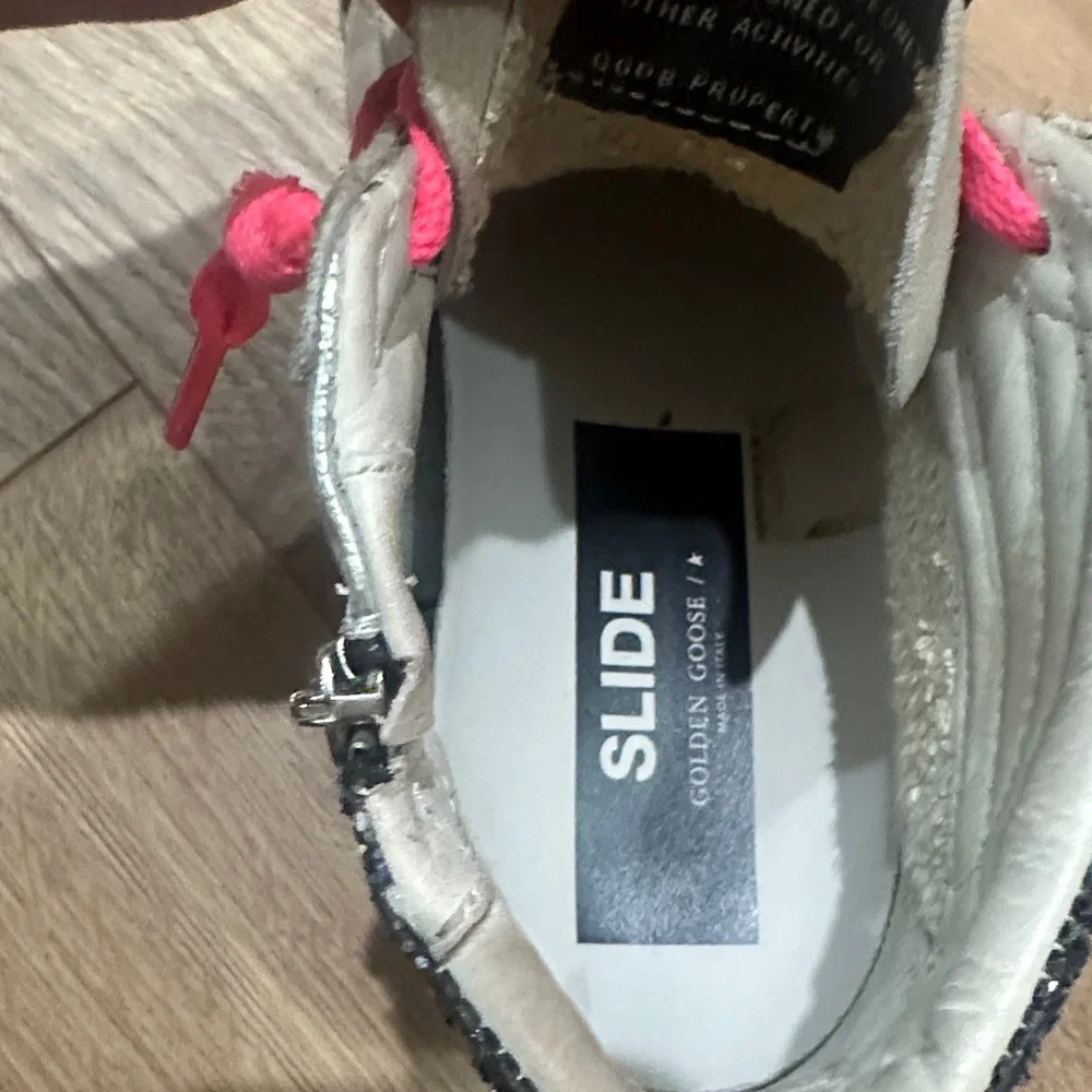 Golden Goose limited SLIDE Gray and Pink High-Top Sneakers 50/280 - Picture 7 of 14